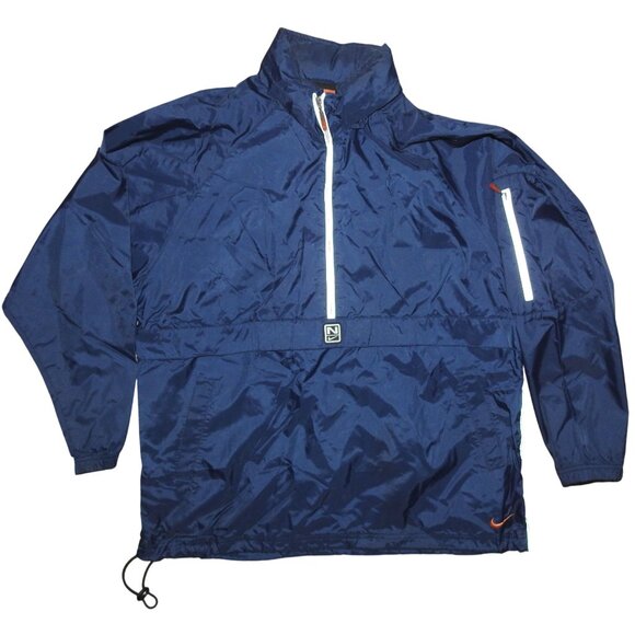 Vintage Y2K Nike Gray Label Pullover Wind Breaker Jacket Men's Large Blue Orange - Picture 1 of 11